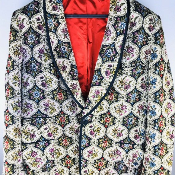 Vintage Smoking Coat Jacket Mens Large XL Gwynn - Picture 1 of 8